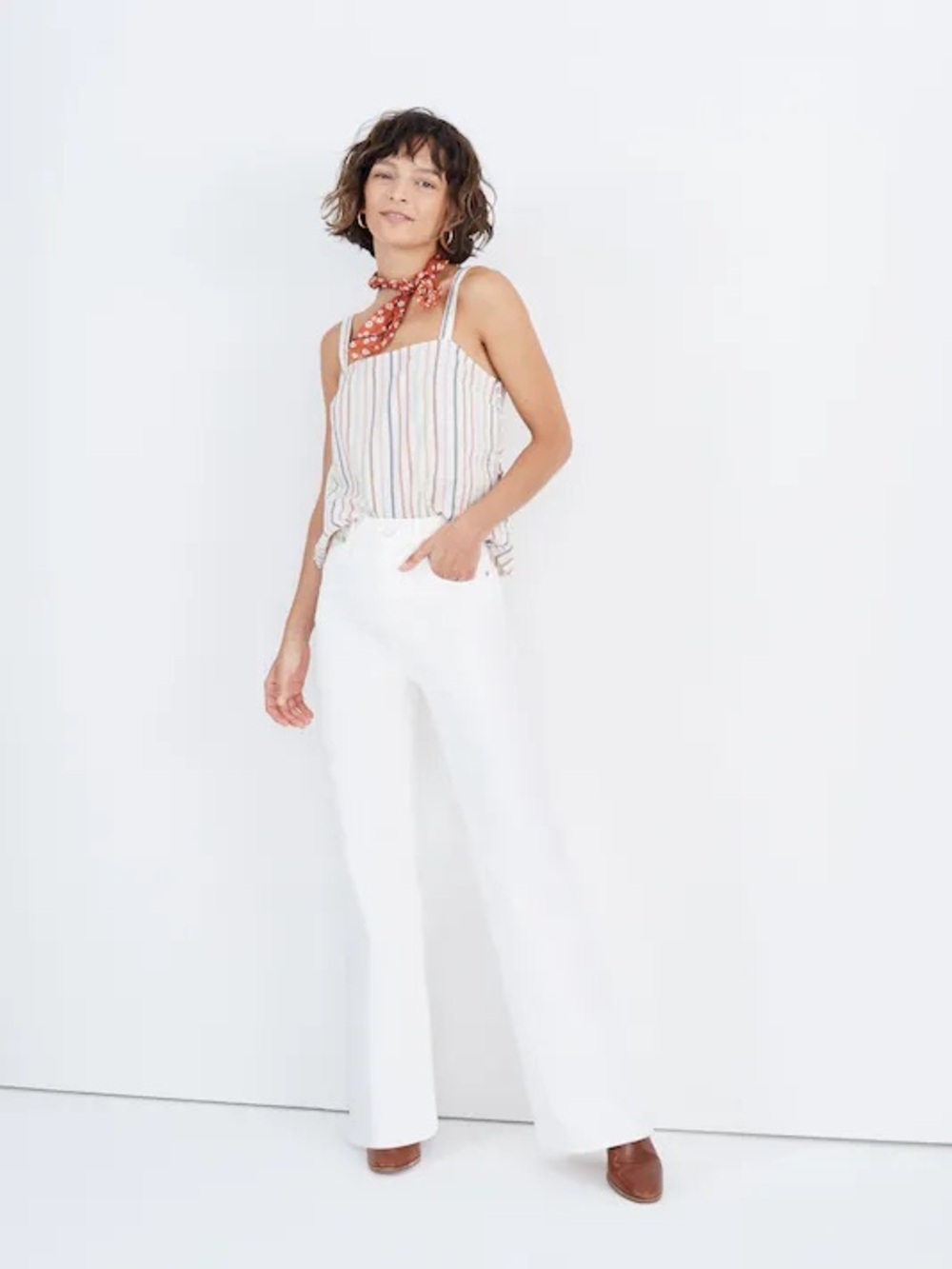 MADEWELL 11" High-Rise Flare Jeans Tile White 28T